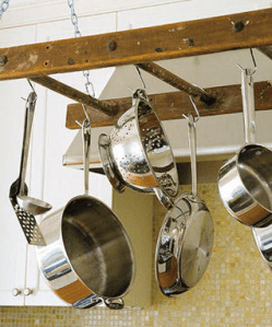 Recycled Ladder Pot Rack