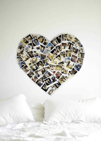 photo wall heart shaped